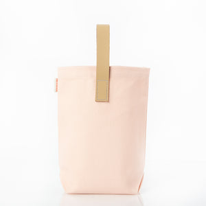 Powder Pink Leather-Grip Wine Carrier For Two Bottles