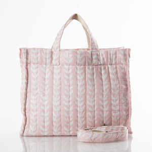 Powder Pink Block Print Tote