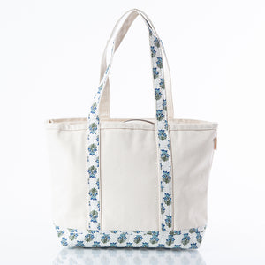 Aqua Block Print Medium Classic Tote