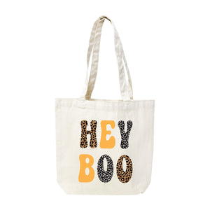 Leopard Hey Boo Canvas Tote