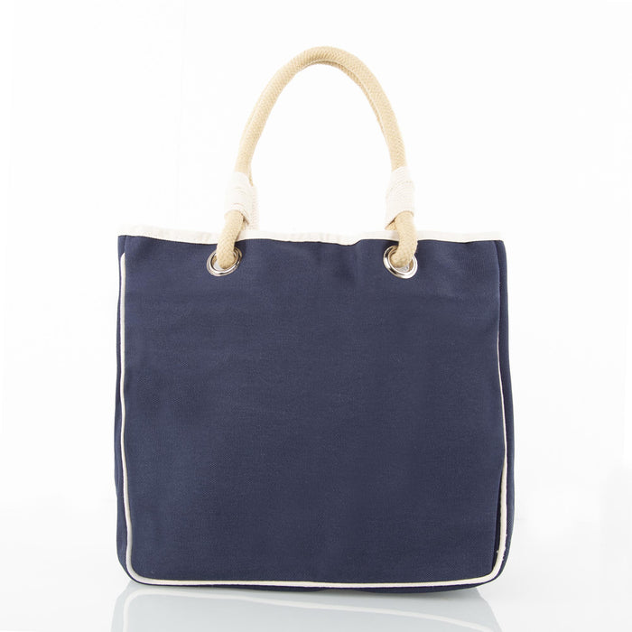 Solid Navy Rope Tote