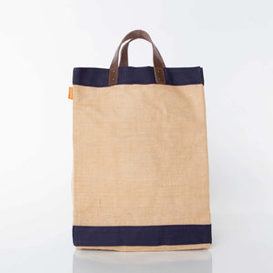 Navy Jute Market Bag Large