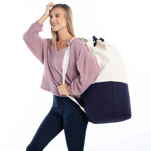 Navy Laundry Duffel Bag