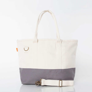Colorblock Utility Tote Gray