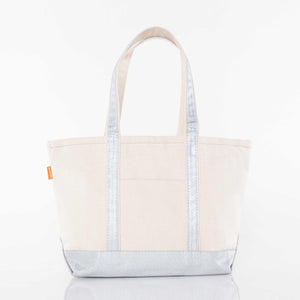 Metallics Medium Classic Tote Silver