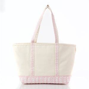 Powder Pink Block Print Large Classic Tote