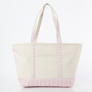 Powder Pink Block Print Large Classic Tote