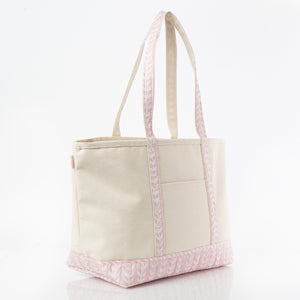 Powder Pink Block Print Large Classic Tote