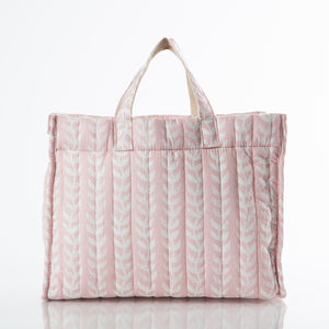 Powder Pink Block Print Tote
