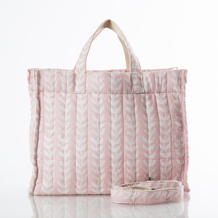 Powder Pink Block Print Tote
