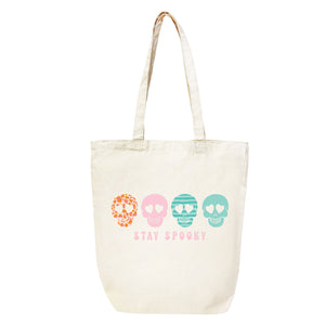 Skull Stay Spooky Canvas Tote