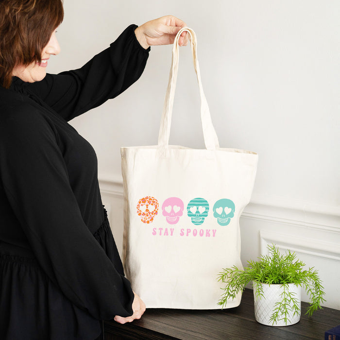 Skull Stay Spooky Canvas Tote