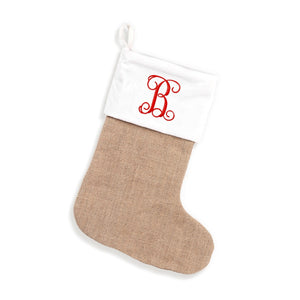 Burlap Velvet Stocking 