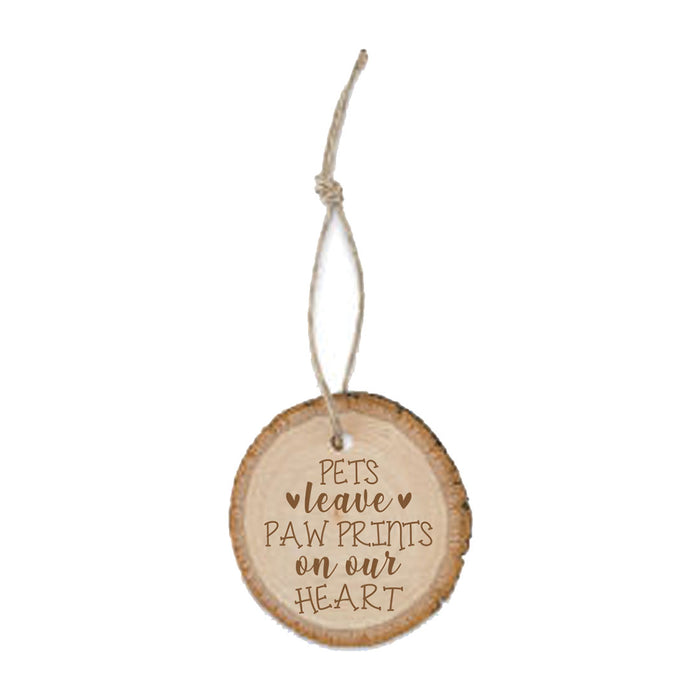 Pets Leave Paw Prints Wood Ornament