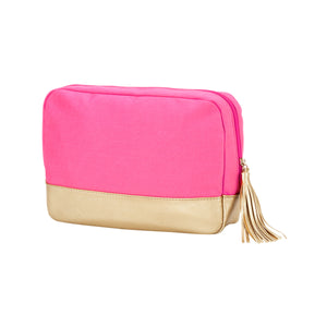 Hot Pink Cabana Cosmetic Bag