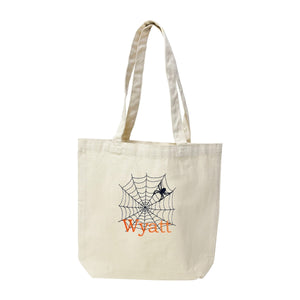 Spider Web Name Canvas Tote 