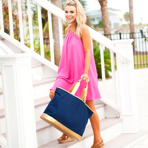 Navy Cabana Tote