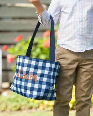 Navy Check Easter Bucket