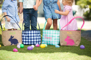 Navy Check Easter Bucket