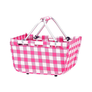 Hot Pink Check Mini Market Tote