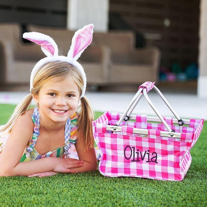 Hot Pink Check Mini Market Tote